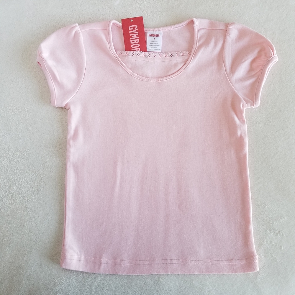 Gymboree short sleeve pink lace insert tee